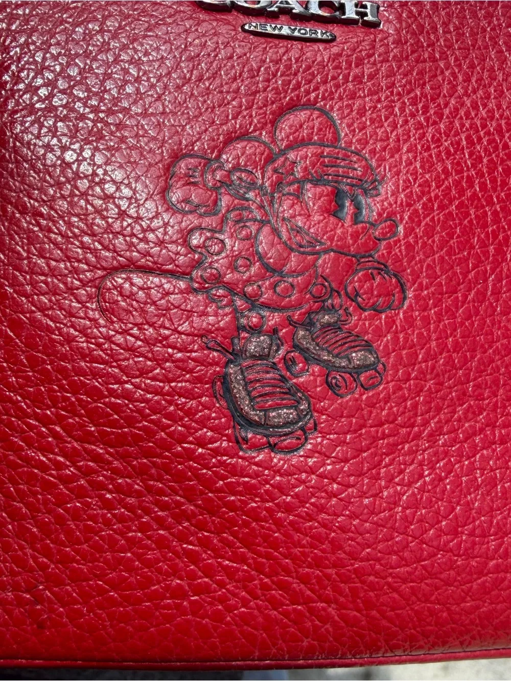 Gorgeous RARE EUC Coach Minnie Mouse zipper bag